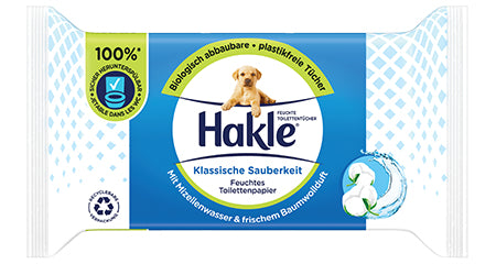 Hakle Feuchtes Toilettenpapier – Vitamin E, dermatologisch getestet, alkoholfrei – 4 × 42 Tücher