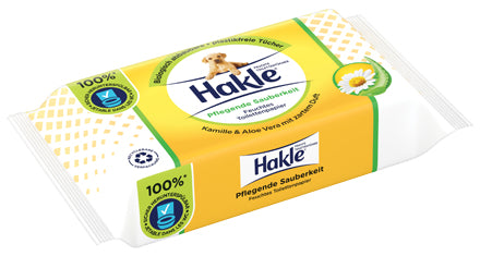 Hakle Feuchtes Toilettenpapier – Kamille, Aloe Vera, dermatologisch getestet, alkoholfrei – 4 × 42 Tücher