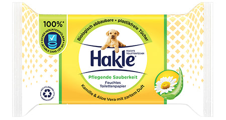 Hakle Feuchtes Toilettenpapier – Kamille, Aloe Vera, dermatologisch getestet, alkoholfrei – 4 × 42 Tücher