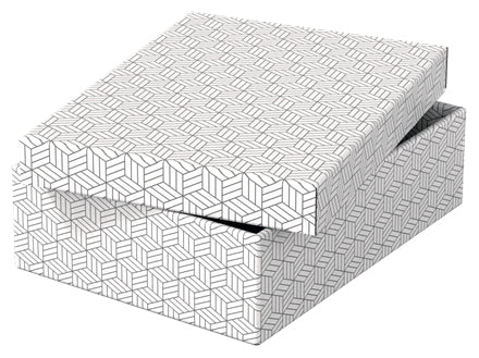 Esselte Archivschachtel A4 – 265 × 100 × 360 mm, weiss, Karton, 3er Pack