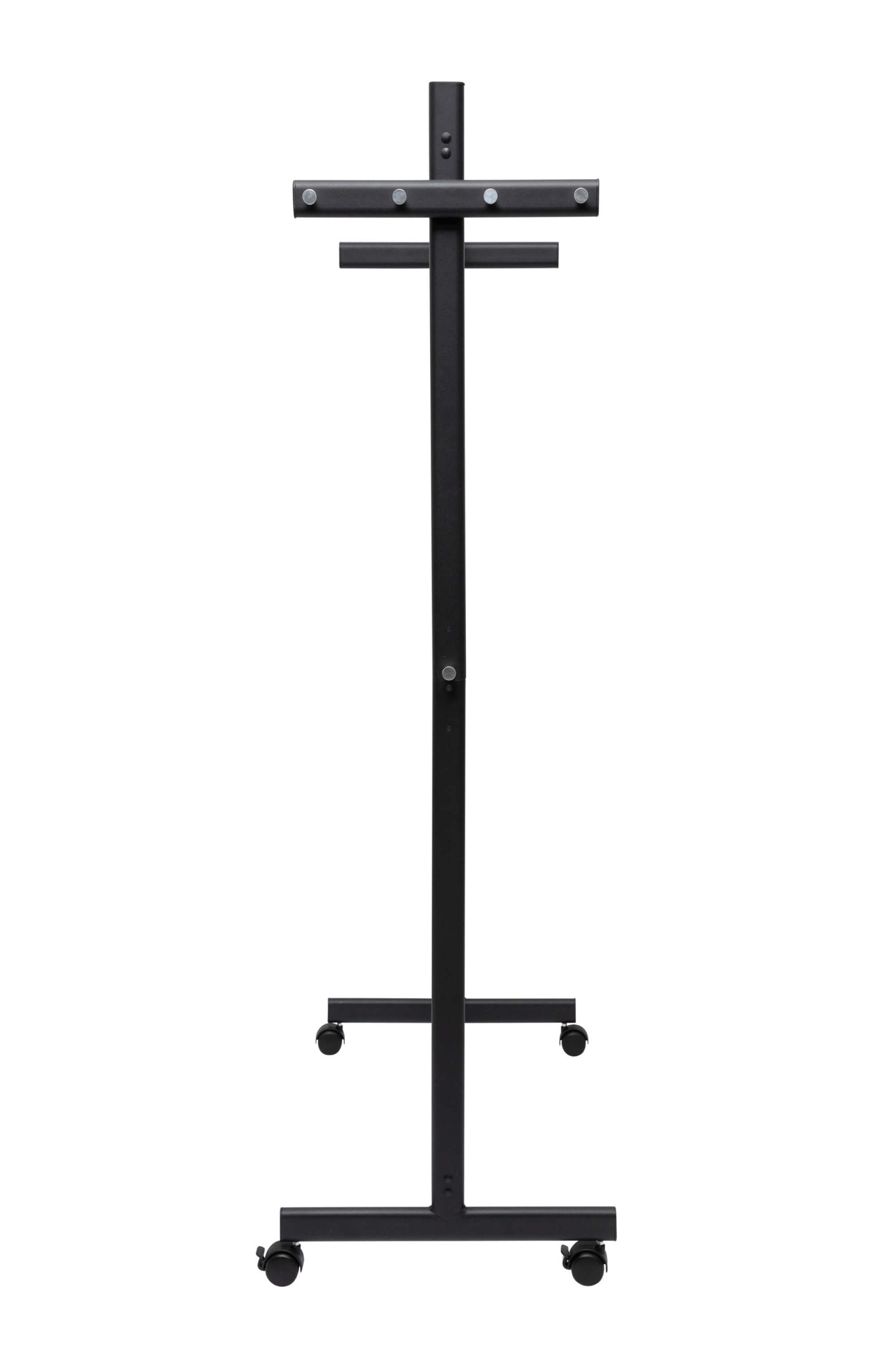 MAUL Garderobenständer – 8 Haken, mit Rollen, Schwarz, 115,5 × 50,8 × 172,5 cm