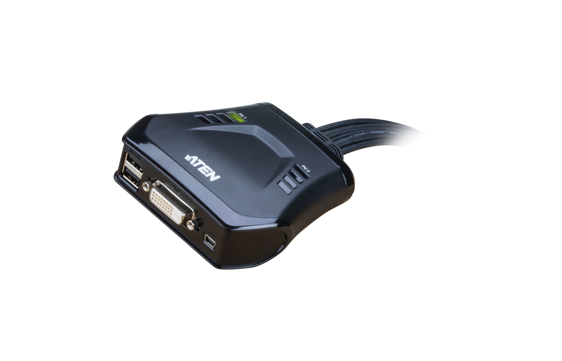 ATEN CS22D – KVM-Switch 2×1, DVI-D/USB A, WUXGA (1920 × 1200)