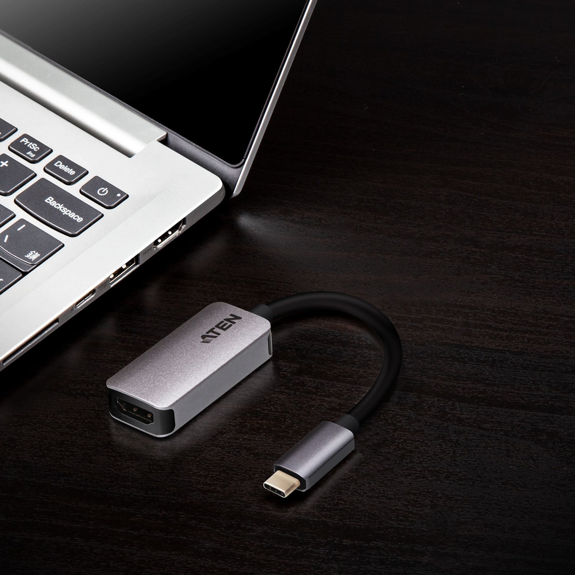 ATEN USB-C-zu-HDMI-Adapter – 4096 × 2160 @ 60 Hz, HDMI 2.0, USB 3.2 Gen 1, 15 cm, für Windows/Mac/Android/iOS