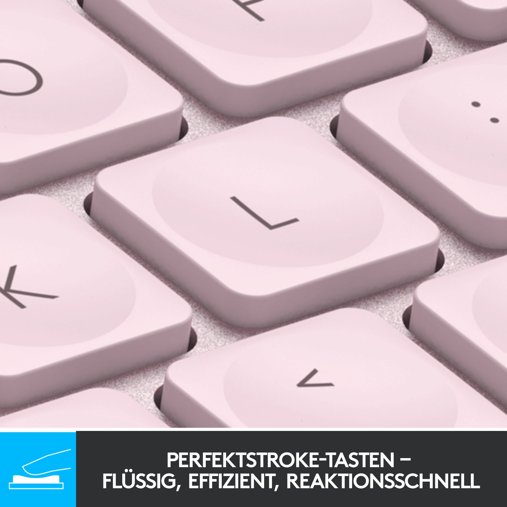 Logitech MX Keys Mini – Tastatur, kabellos, US-Layout (EN), beleuchtet, Rosa