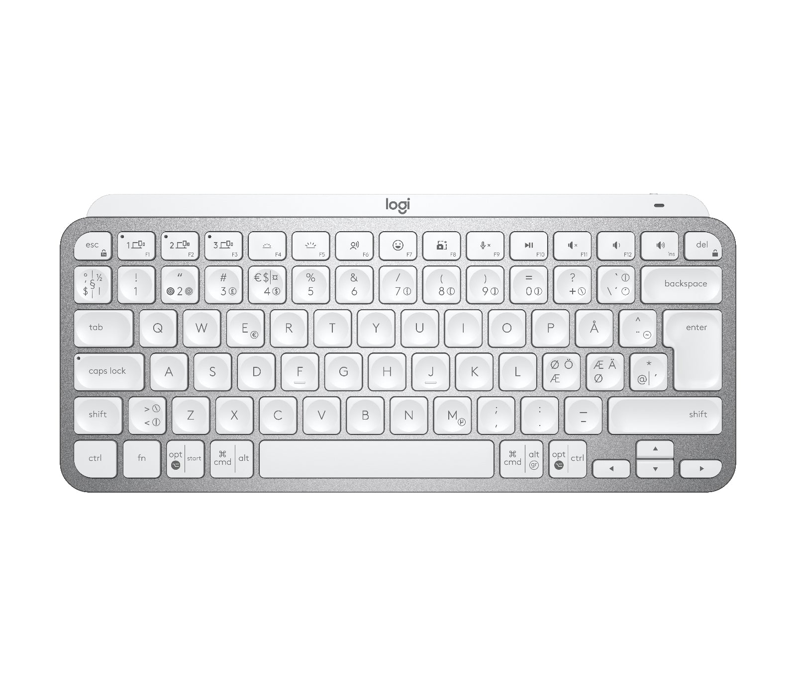 Logitech MX Keys Mini Minimalist – Tastatur, kabellos, beleuchtet, Grau
