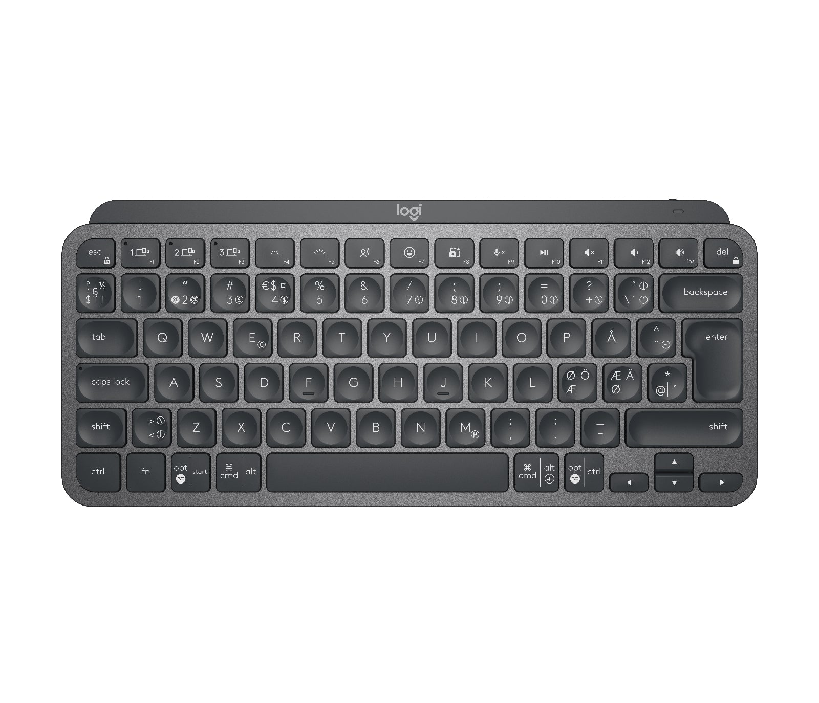 Logitech MX Keys Mini – Tastatur, kabellos (Bluetooth), Scherenmechanik, Grau