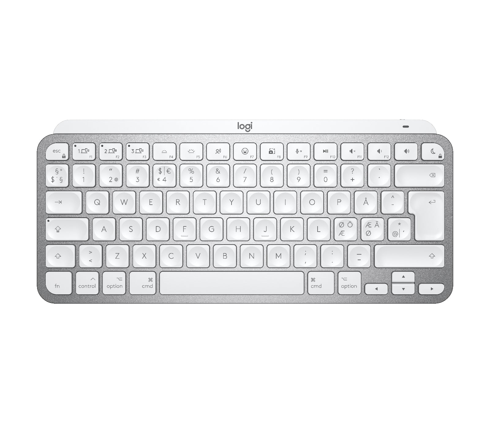 Logitech MX Keys Mini – Tastatur, kabellos (Bluetooth/2,4 GHz), US-Layout (EN), Scherenmechanik – für macOS