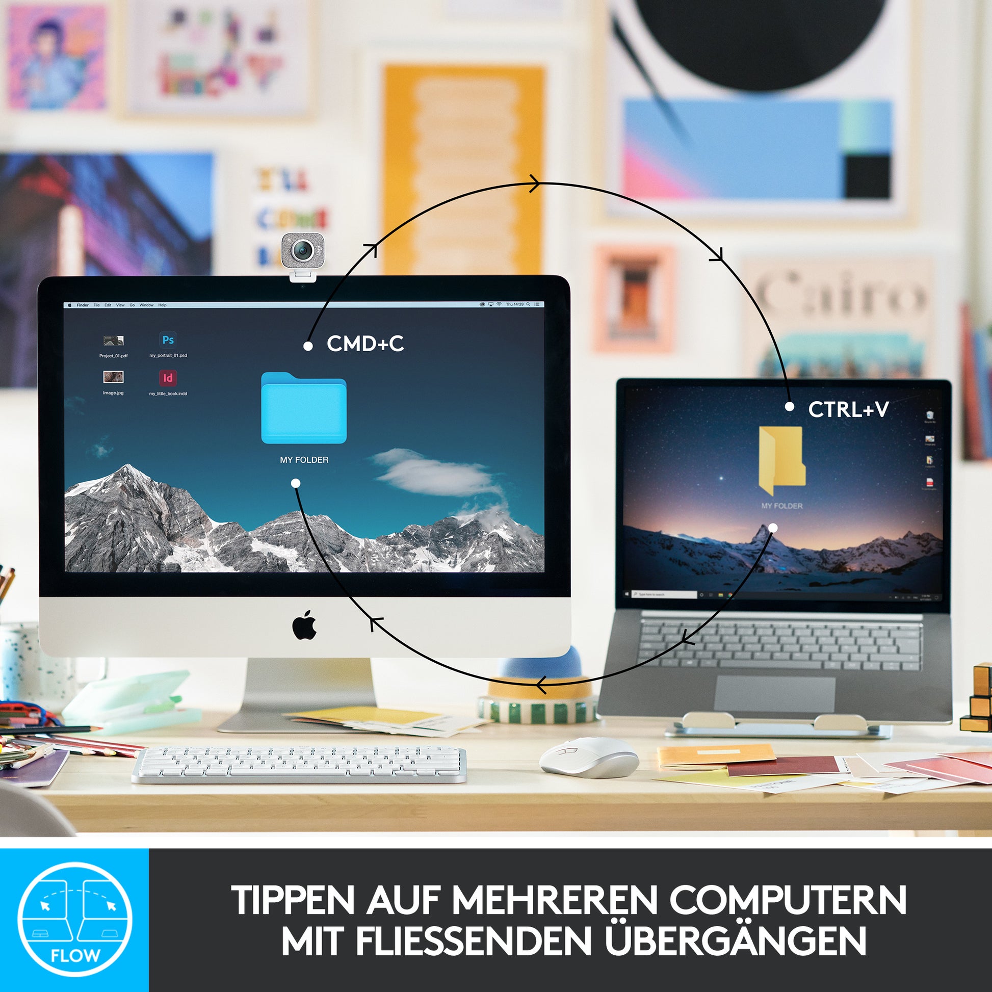 Logitech MX Keys Mini – Tastatur, kabellos, US-Layout (EN), beleuchtet, Rosa