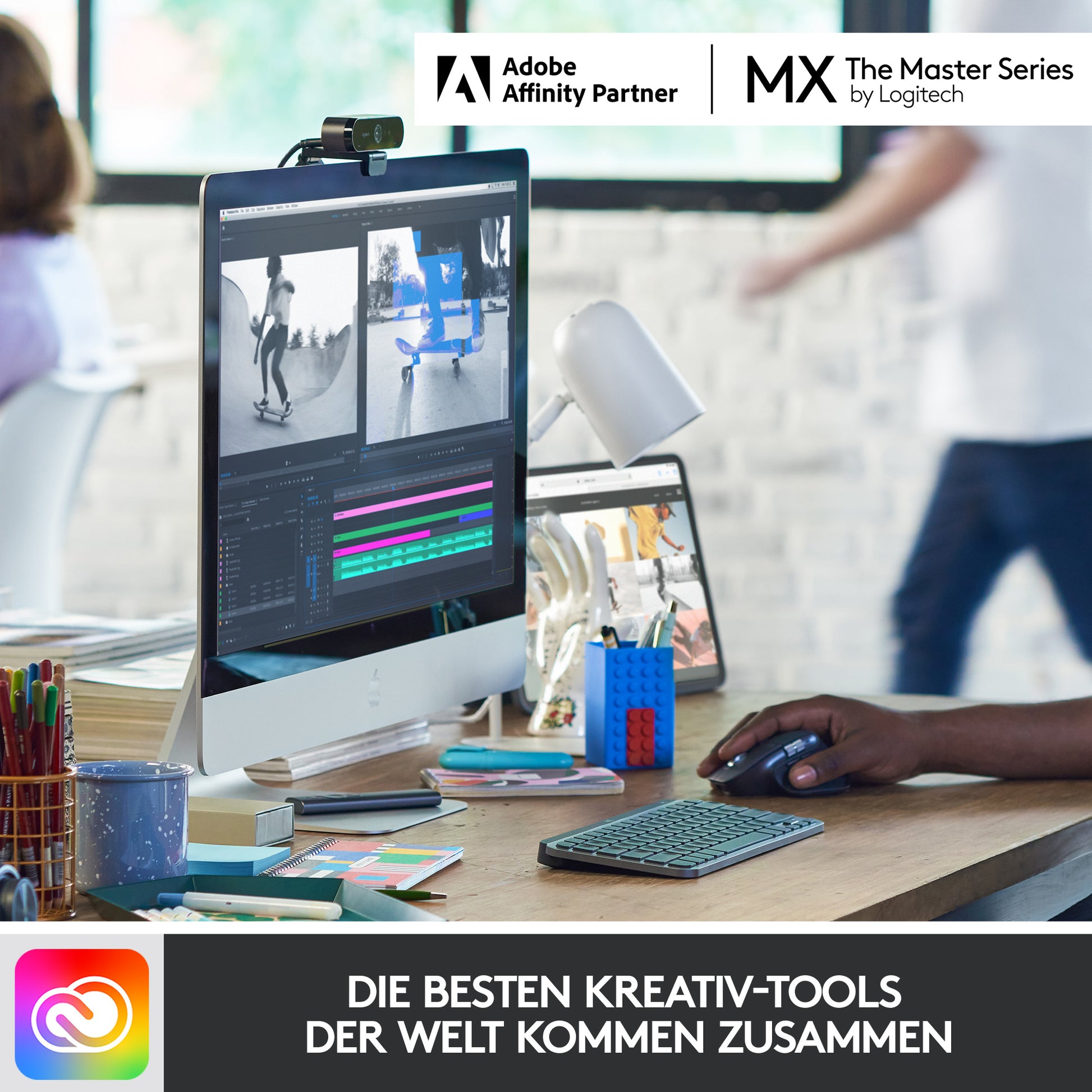 Logitech MX Keys Mini – Tastatur, kabellos (Bluetooth), DE-Layout (DE), Dunkelgrau
