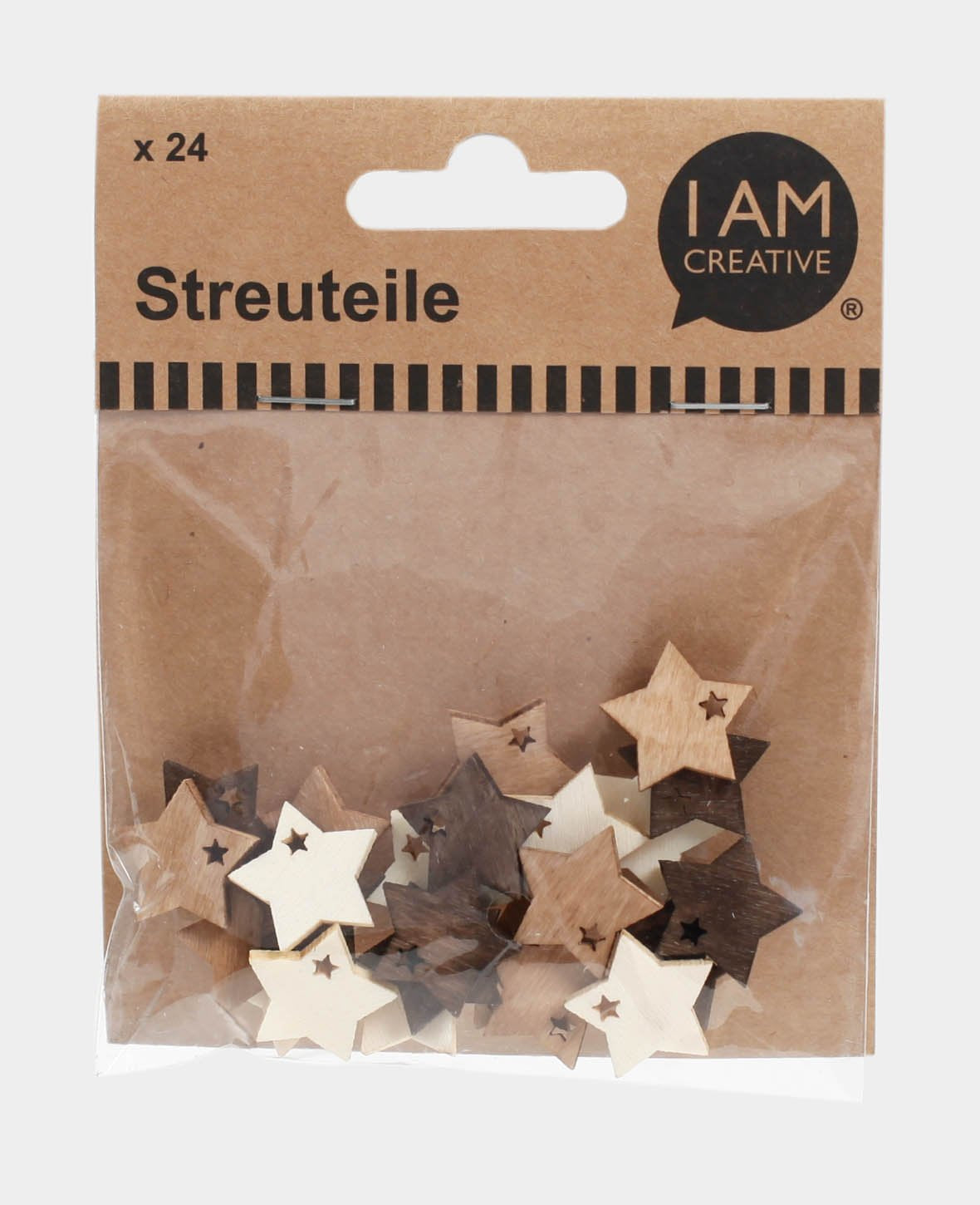 I am Creative Streuteile Sterne, 2 cm, 24 Stk, braun-mix