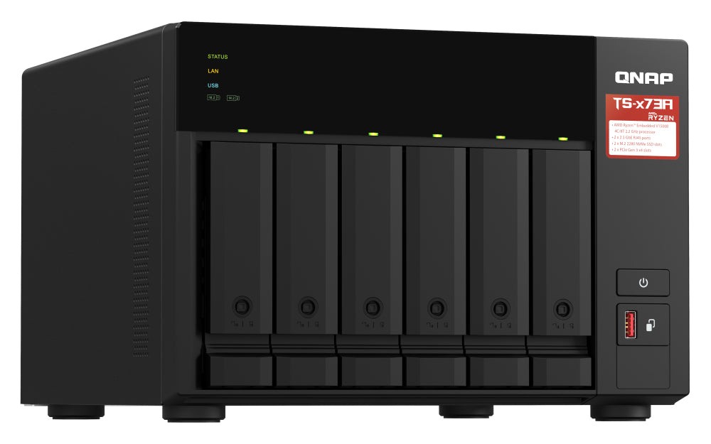QNAP TS-673A SW5T Speichergerät – 2×2,5 Gbit/s, 6 Bay, 8 GB DDR4
