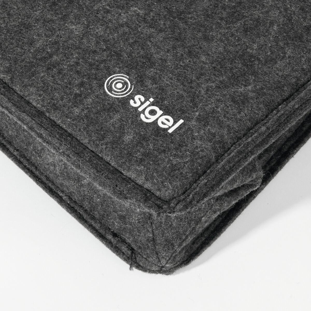 Sigel Notebook-Tasche für Notebooks bis 15,4" – PET-Filz, mit Druckknopf – Grau
