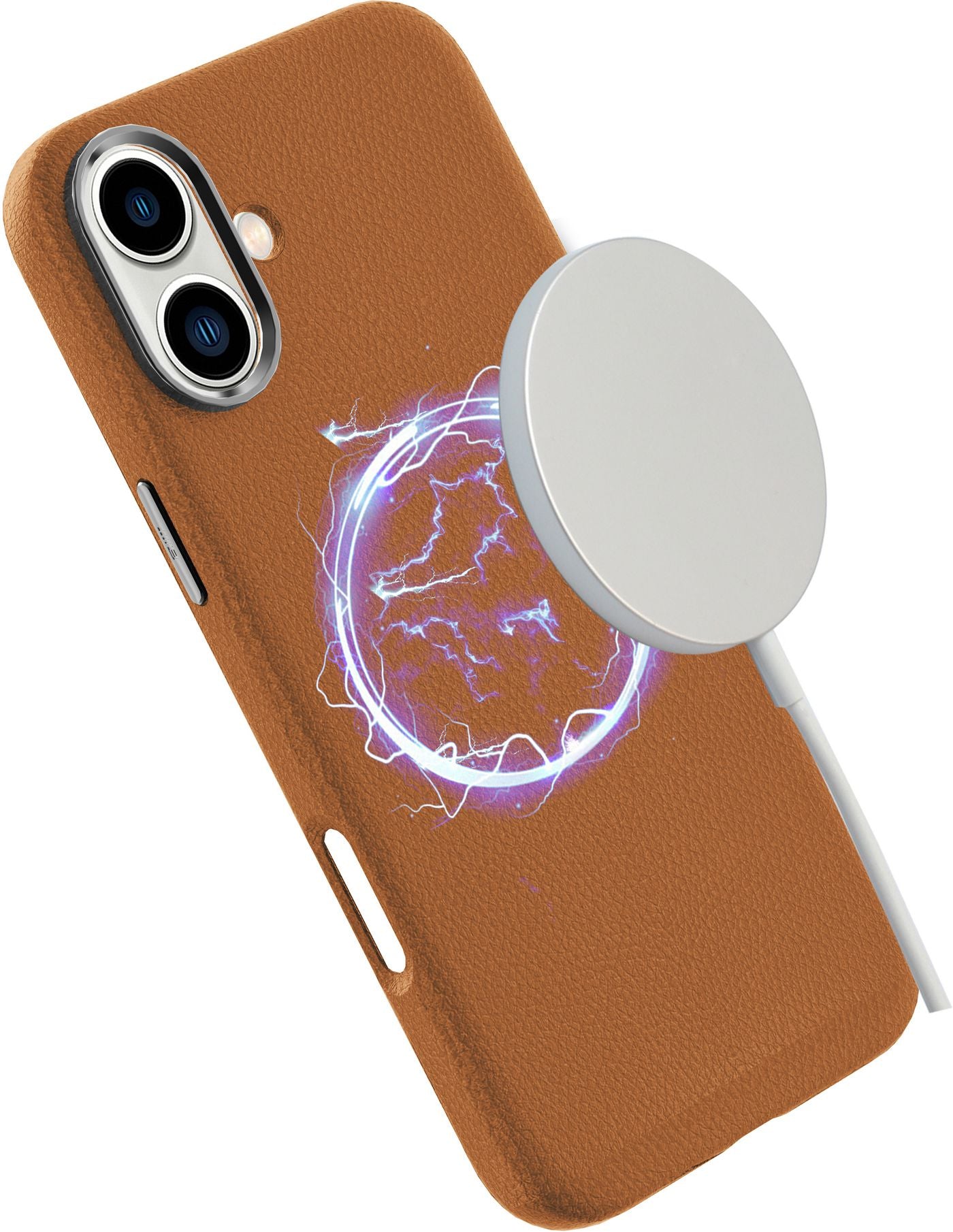 eSTUFF INFINITE VENICE – Backcover – für Apple iPhone 16, MagSafe, Leder, Braun