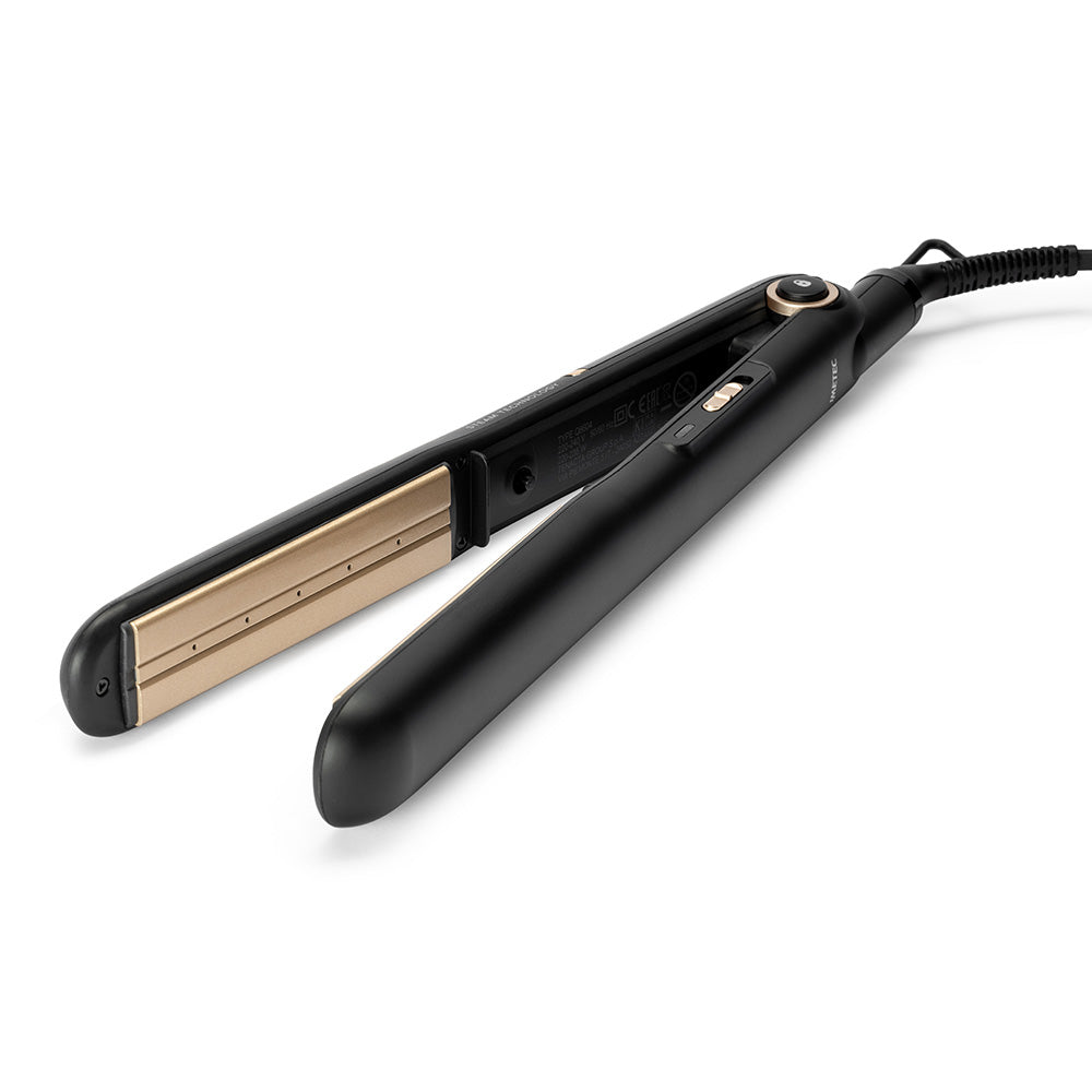 Bellissima Glätteisen – Dampffunktion, 3 Stufen – Schwarz, Gold – Keramikplatten