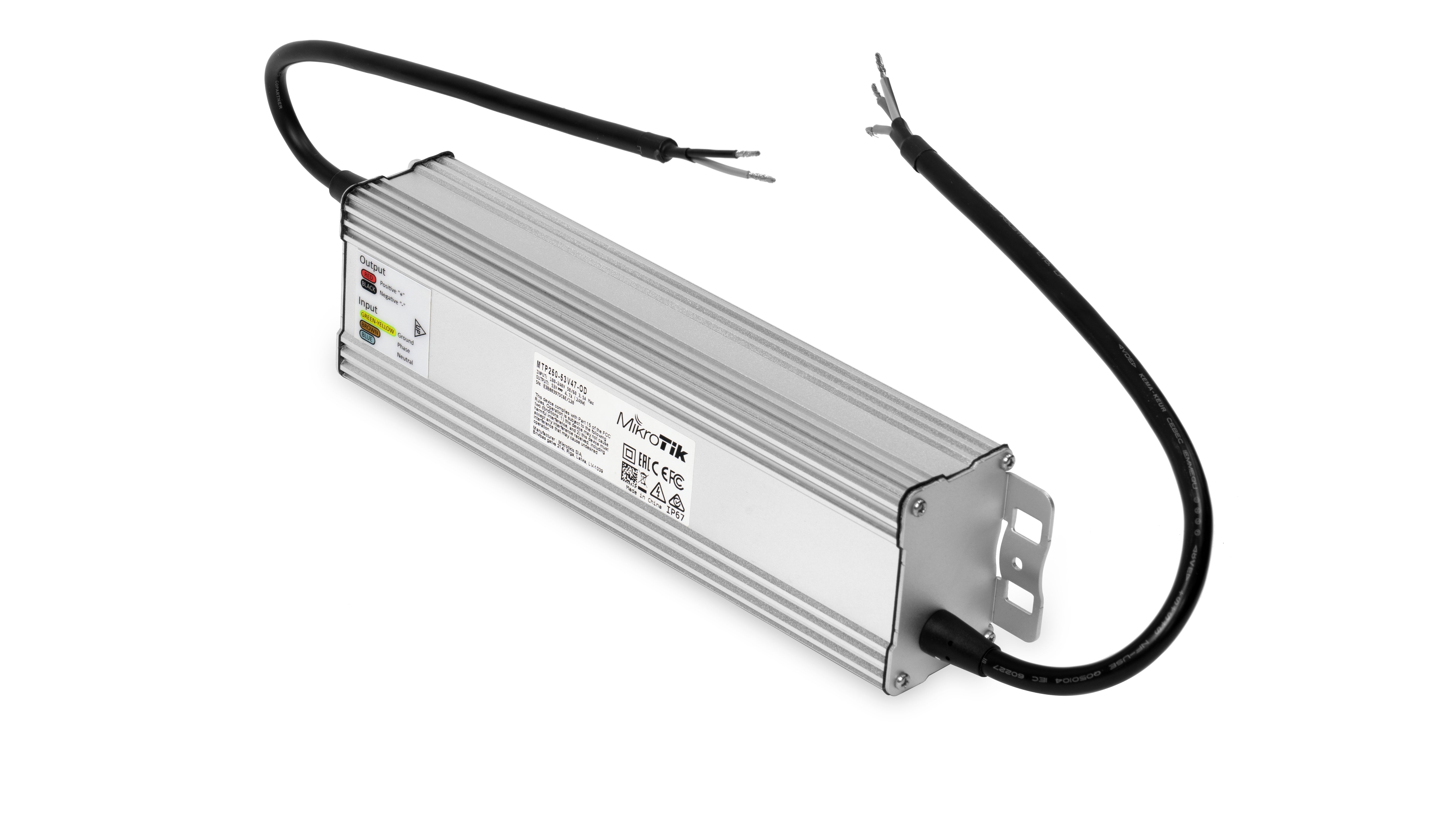 Mikrotik MTP250-53V47-OD Outdoor-Netzteil 250 W – 26 V Ausgang, IP67, 100–240 V Eingang – Zink