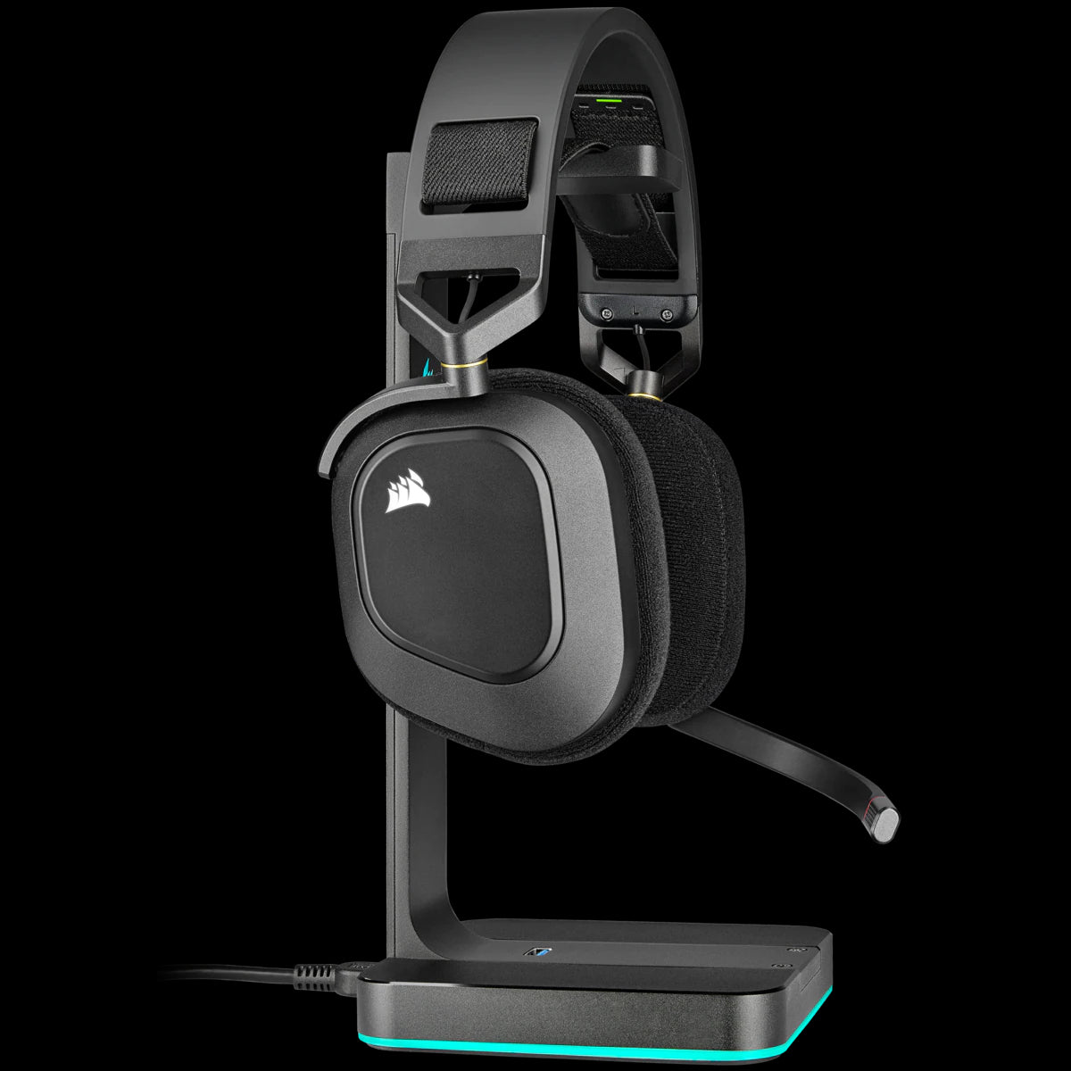 Corsair HS80 RGB – Wireless Gaming-Headset – USB-A, Surround-Sound, RGB – Schwarz – für PS5 – bis 20 h