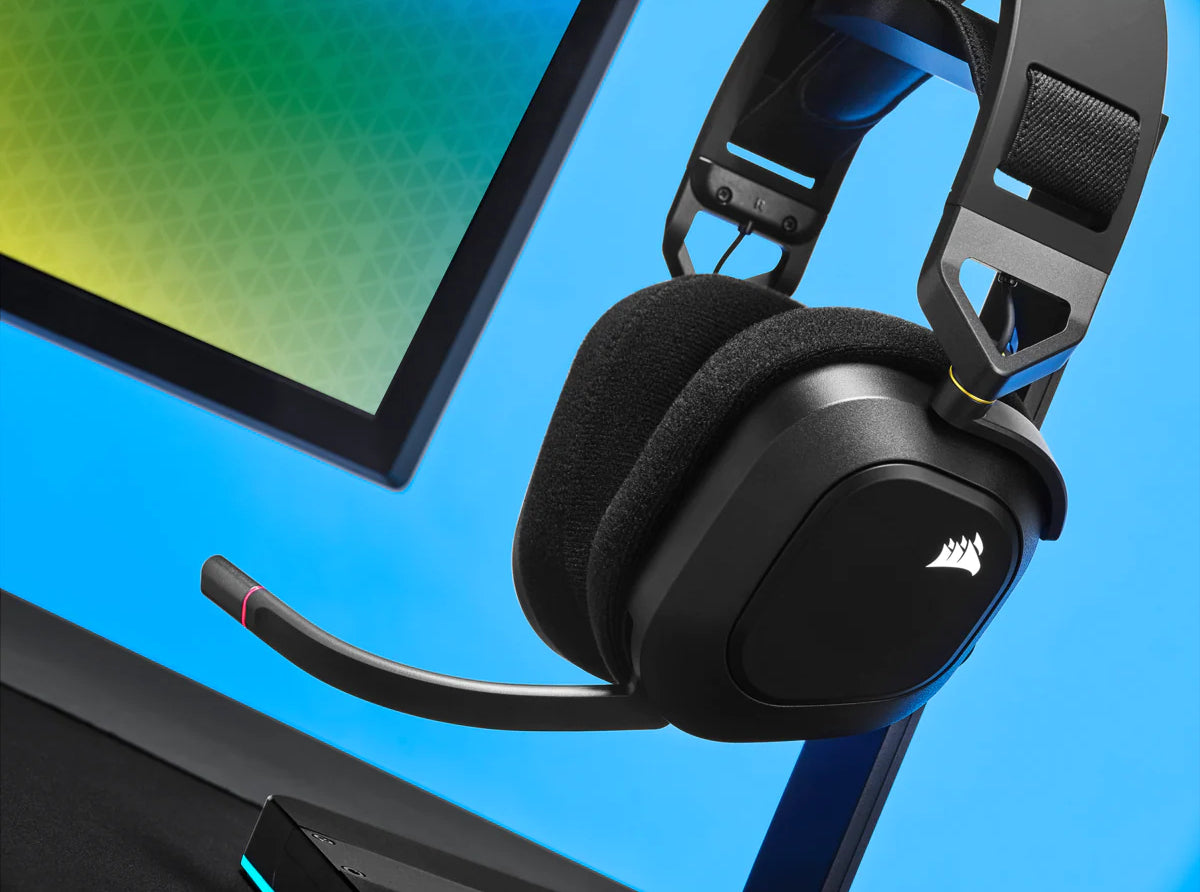 Corsair HS80 RGB – Wireless Gaming-Headset – USB-A, Surround-Sound, RGB – Schwarz – für PS5 – bis 20 h