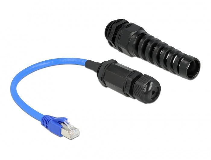 DeLOCK Patchkabel – Cat 6 S/FTP, 0,25 m, Blau, RJ-45