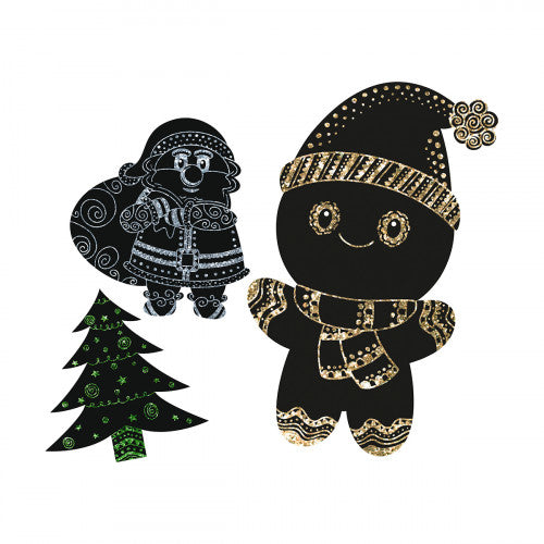 URSUS Magische Kratzel-Motive – Bastelset – Weihnachten – 21 × 26 cm – 6 Blätter