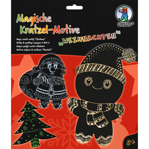 URSUS Magische Kratzel-Motive – Bastelset – Weihnachten – 21 × 26 cm – 6 Blätter
