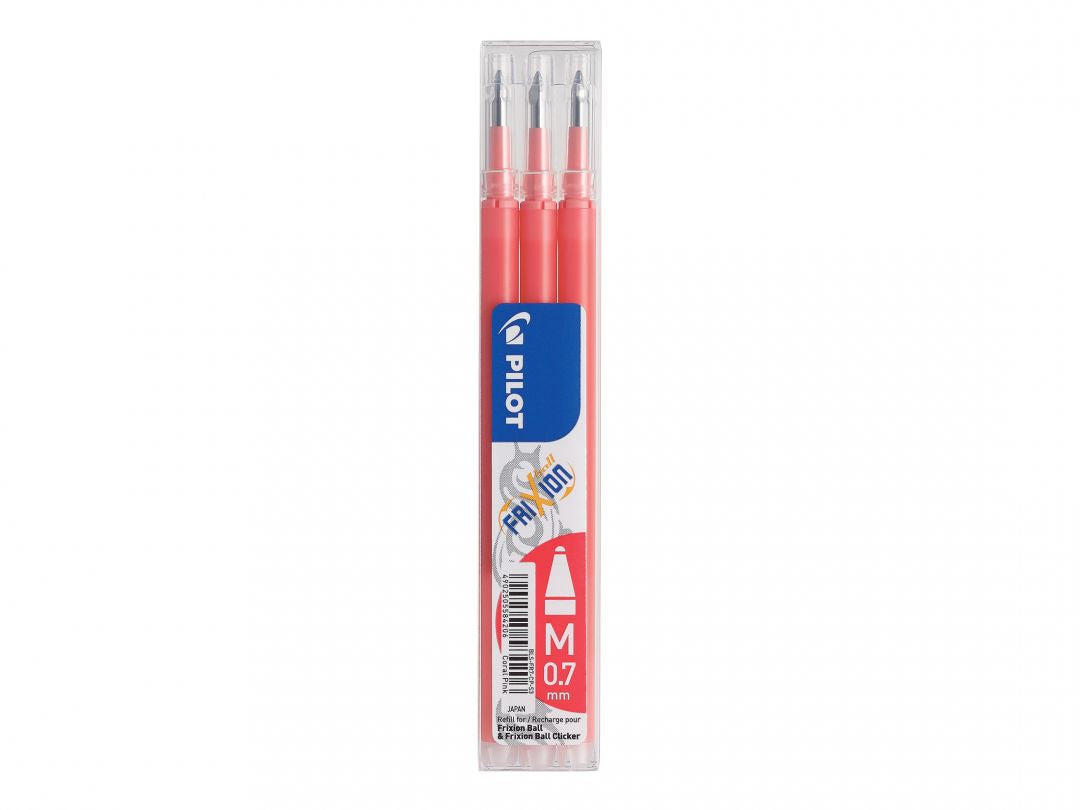 Pilot FriXion Rollerpatrone – Rosa, 0,7 mm, für FriXion Ball 0,7, FriXion Clicker 0,7, 3er-Pack, radierbar