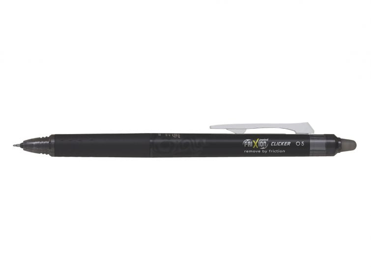 Pilot FriXion Point Clicker Gelschreiber – schwarz, 0,25 mm, radierbar, Druck, nachfüllbar
