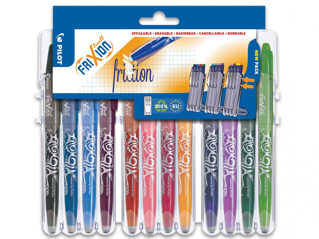 Pilot FriXion Ball Set2Go – Tintenroller-Set, radierbar, 0,7 mm, farbig sortiert, 12er Pack