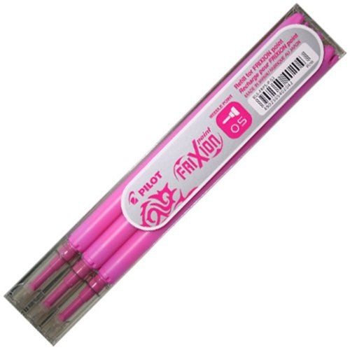 Pilot FriXion Rollerpatrone – Rosa, 0,25 mm, für FriXion Ball, FriXion Pro, FriXion Slim und andere, 3er-Pack