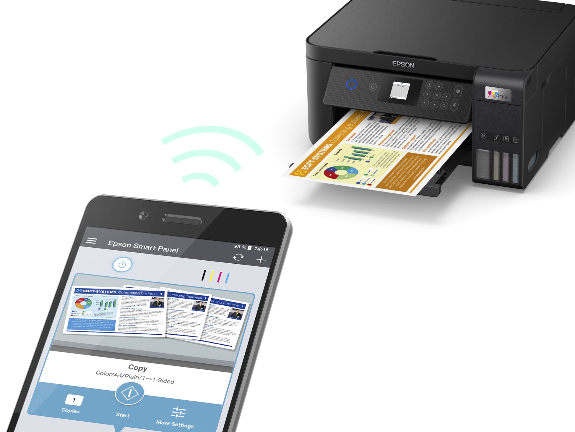 Epson EcoTank ET-2851 – Farbtintenstrahl-Multifunktionsdrucker, A4, 3-in-1, Duplex, WLAN, AirPrint