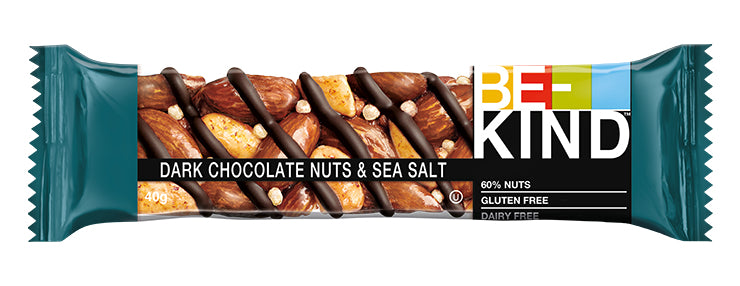 BE-KIND Schokoladenriegel – Nüsse & Meersalz, Dunkel, glutenfrei, laktosefrei, 12 × 40 g (480 g)