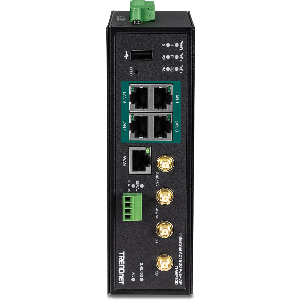 Trendnet TI-WP100 WLAN-Router – Wi-Fi 5 (802.11ac) Dual-Band, 4× 1G PoE+, PoE-Budget 120 W, USB 2.0