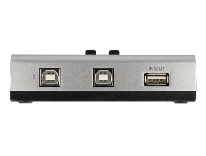 DeLOCK USB-Adapter 2× USB-B auf USB-A – USB 2.0 (480 Mbit/s) – Manuell, Kunststoff – Schwarz/Silber
