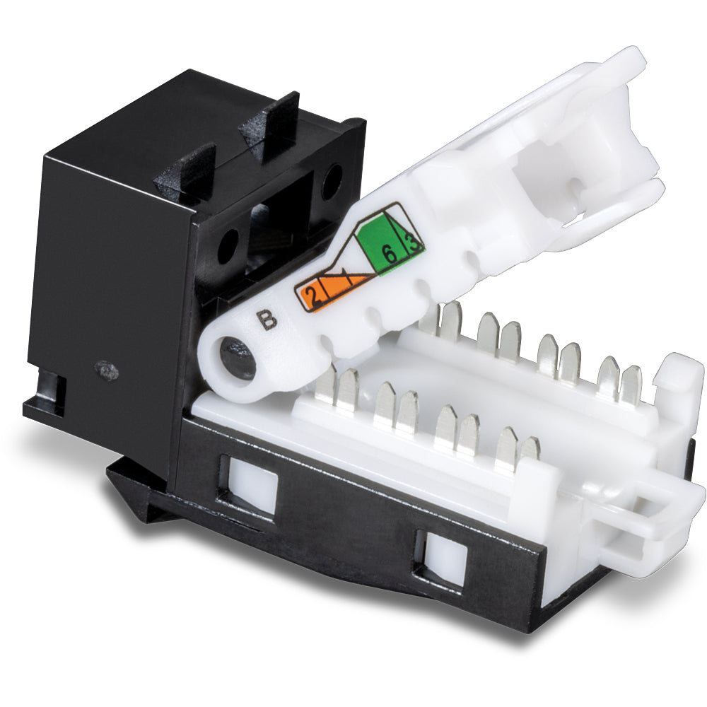 TRENDnet TC-K50C6BK – Cat6 Keystone-Buchse (50er Pack) – RJ-45, abgewinkelt, schwarz