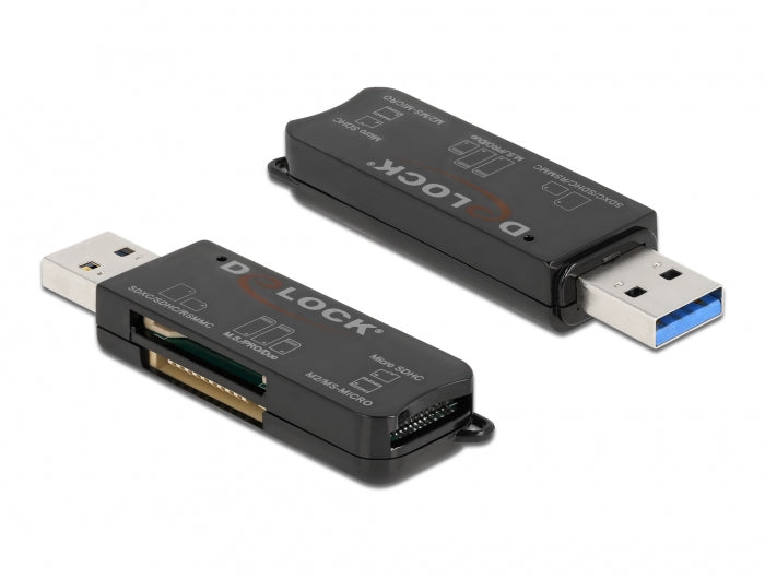 DeLOCK 91757 Kartenleser – SD, microSD, Memory Stick und andere – USB-A 3.2 Gen 1 – 5 Gbit/s