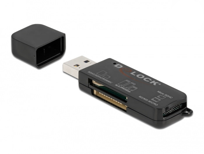 DeLOCK 91757 Kartenleser – SD, microSD, Memory Stick und andere – USB-A 3.2 Gen 1 – 5 Gbit/s