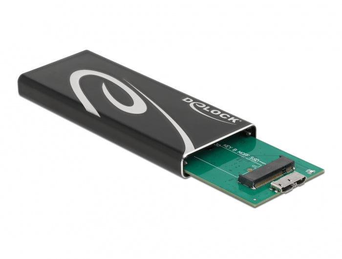 DeLOCK Externes M.2 SSD-Gehäuse – 1-Bay – USB 3.2 Gen 2 (Micro-USB B), für M.2 SATA (Key B)