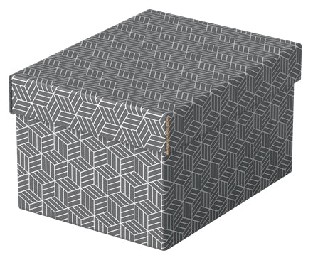 Esselte Archivschachtel A5 – Abnehmbarer Deckel, 200 × 150 × 255 mm, Grau, Karton, 3er Pack