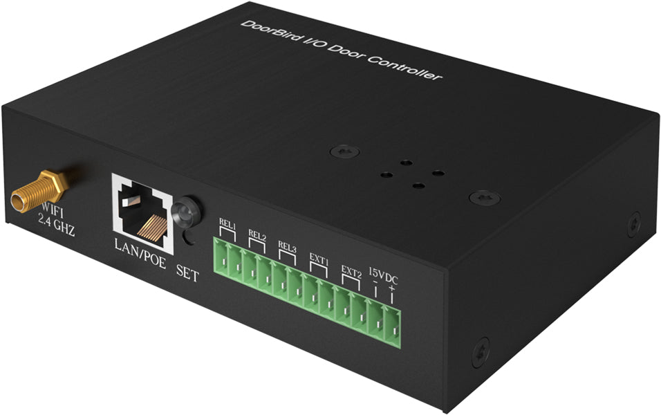 DoorBird E/A-Türcontroller – 122 × 32 × 86 mm, schwarz