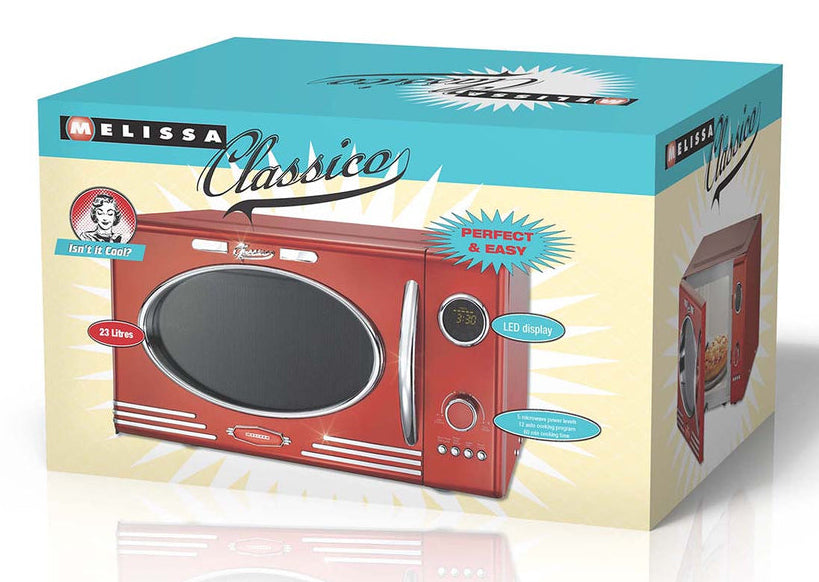 Melissa Kombi-Mikrowelle 16330129 – 23 l, Grill, 800 W – rot/edelstahl