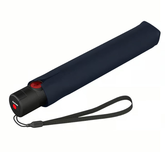 Knirps Taschenschirm U.200 – Auf/Zu-Automatik, Ø 95 cm, L 26 cm – Navy – HeatShield-Beschichtung, windfest
