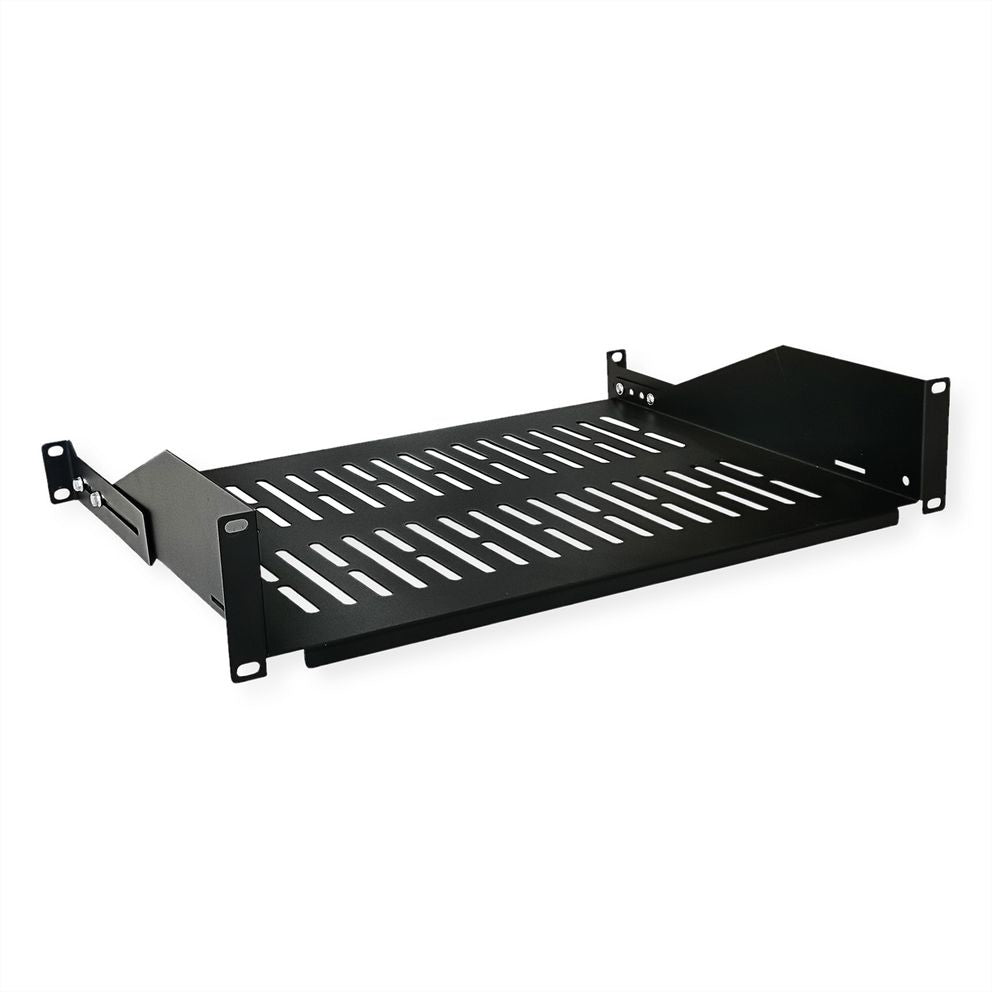 VALUE 19" Geräteträger - Regalboden - 19" Rack, 2U, 485×350 mm, 25 kg, Schwarz