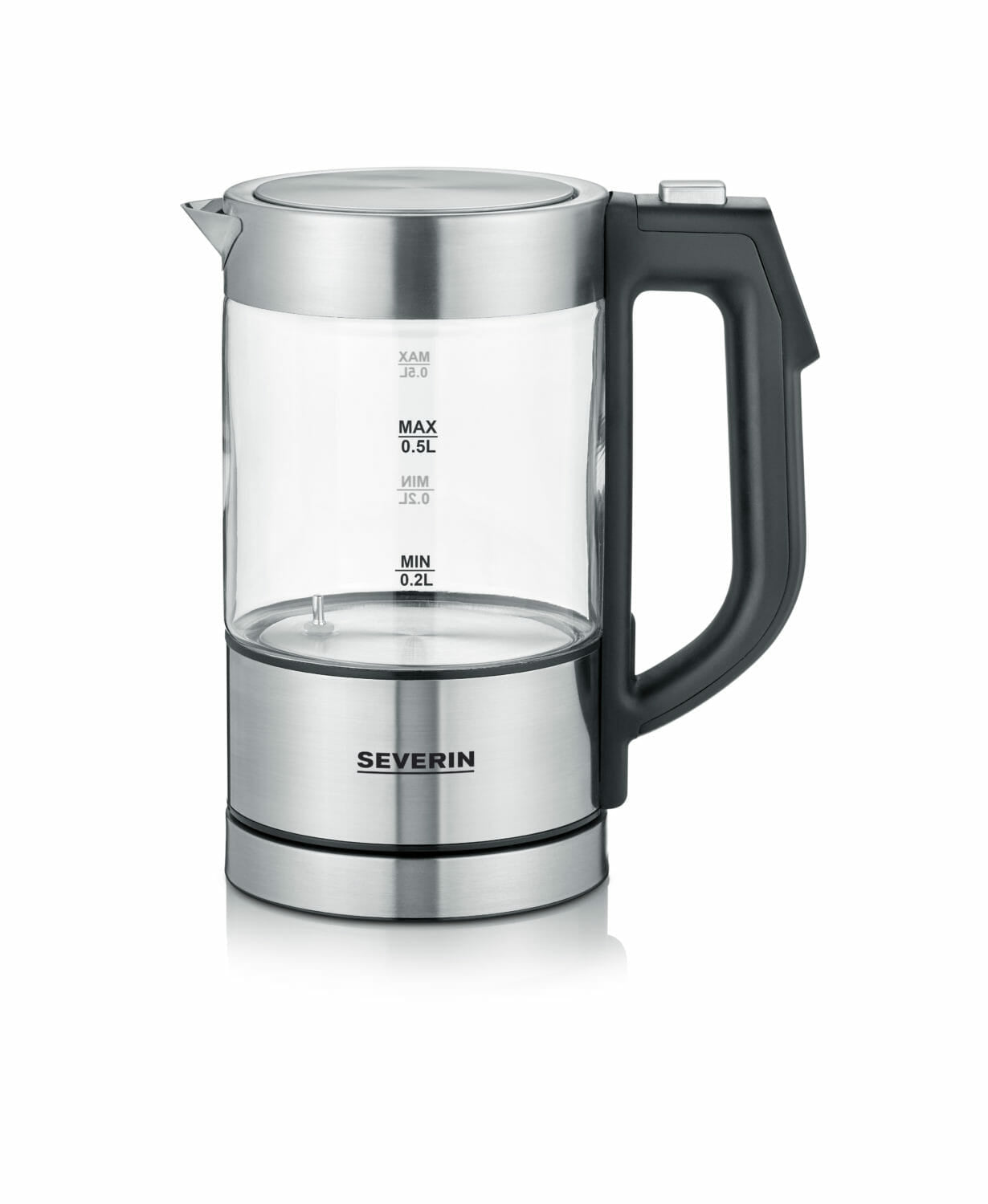 Severin Wasserkocher – 0,5 l, mit Temperaturwahl, Warmhaltefunktion, Edelstahl/Glas, WK3458