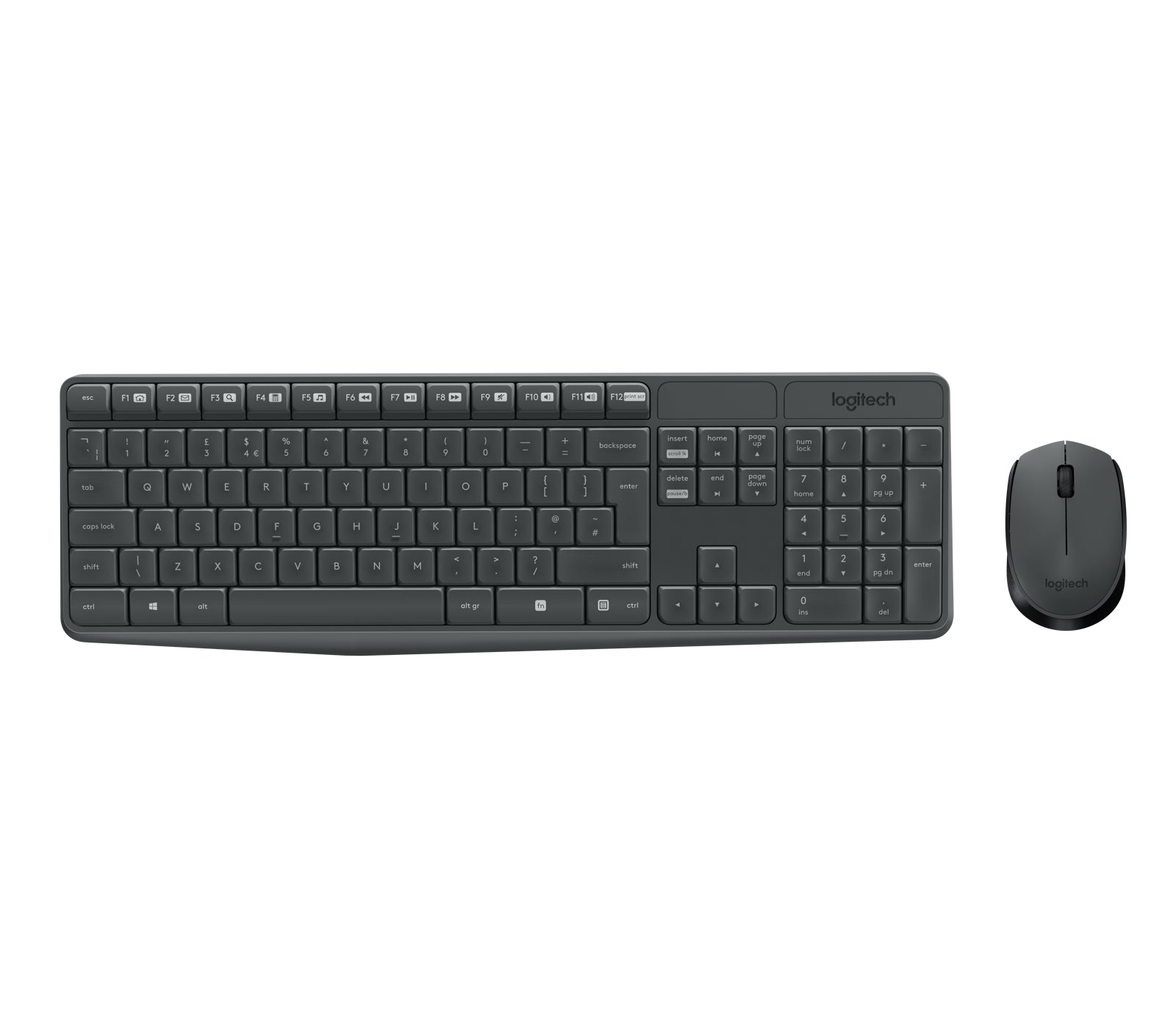 Logitech MK235 – Tastatur, kabellos (2,4 GHz), Grau