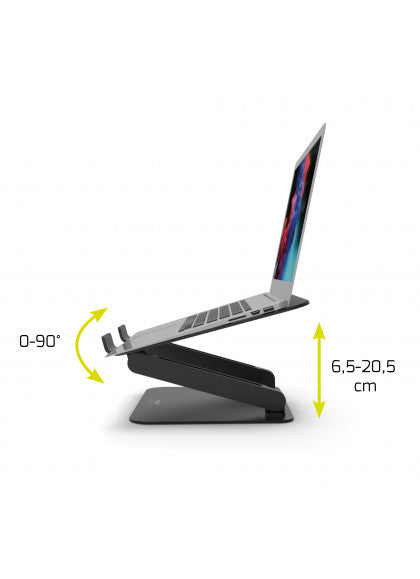 Port Designs Laptop-Ständer – bis 15,6", höhenverstellbar, neigbar 0–90° – Schwarz