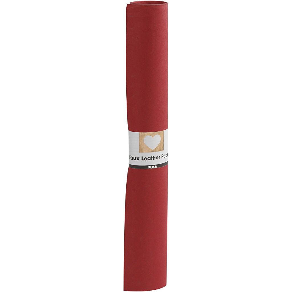 Creativ Company Lederpapier, Zellulose, Latex, Rot, 50 × 100 cm, 350 g/m², 1 Rolle, 498946