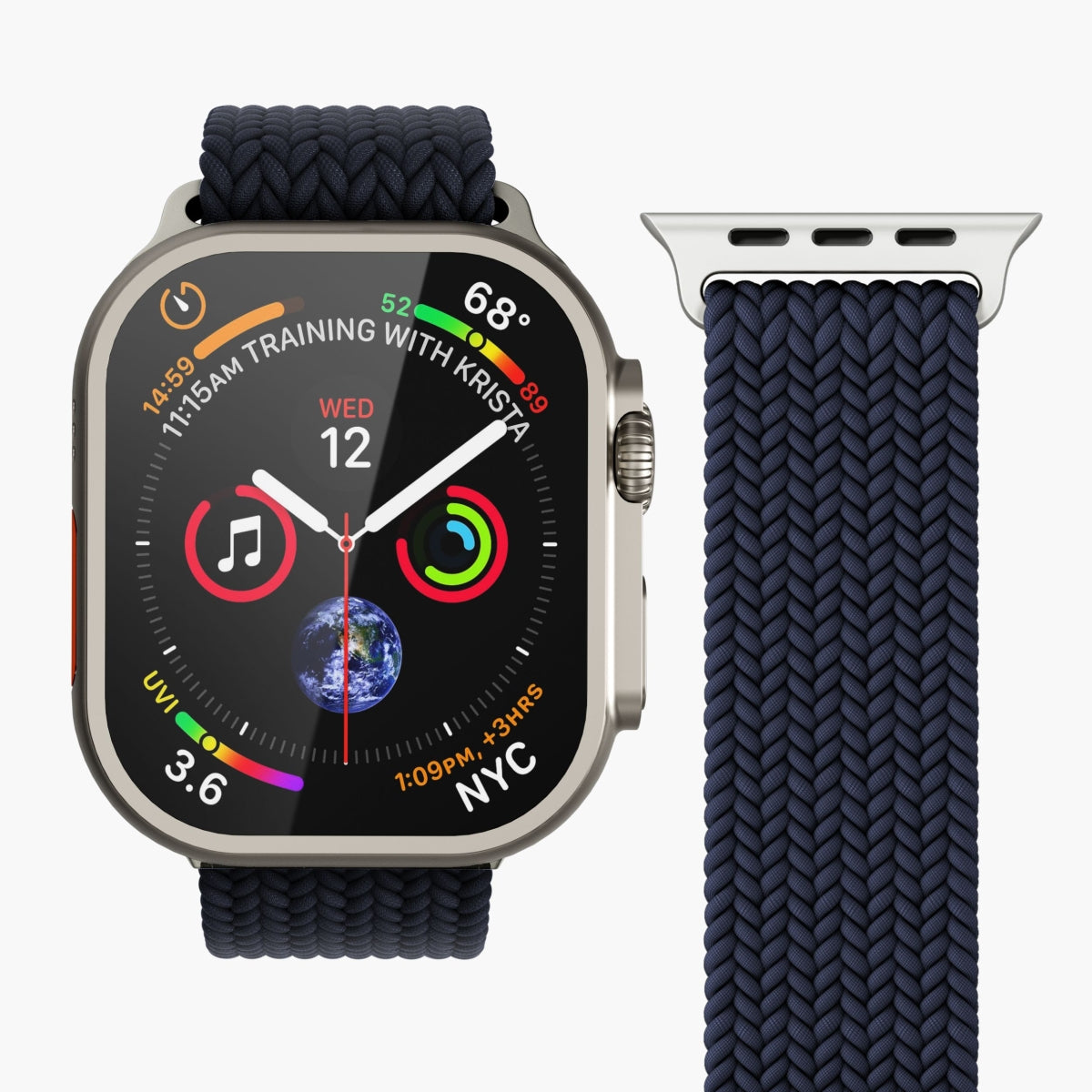 Vonmählen Woven Loop – Navy, für Apple Watch 44–49 mm