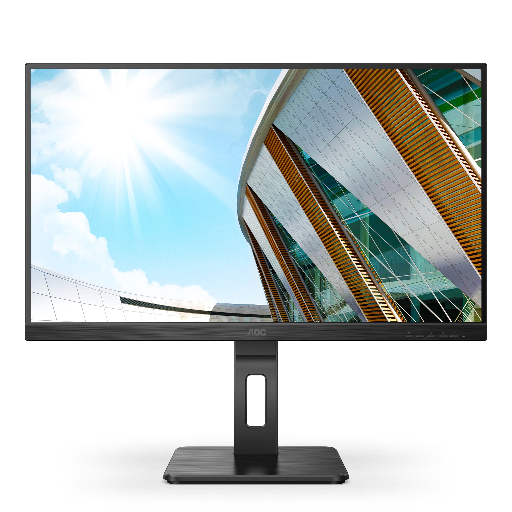 AOC U27P2 – Monitor, 27", 3840 × 2160 (UHD 4K), IPS, 60 Hz, 350 cd/m², VESA 100 × 100, Schwarz