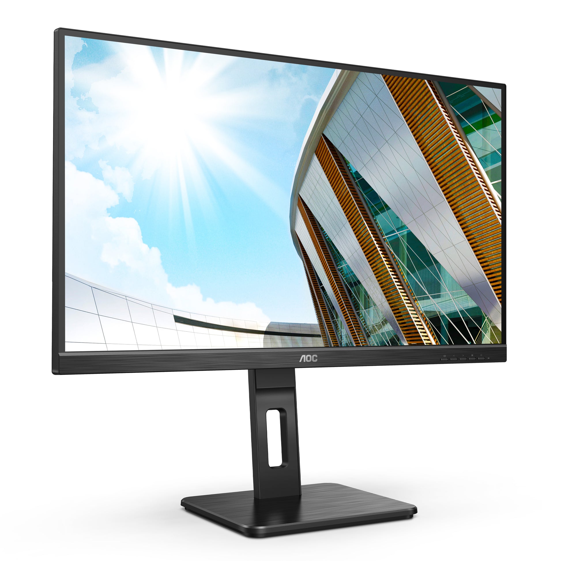 AOC U27P2 – Monitor, 27", 3840 × 2160 (UHD 4K), IPS, 60 Hz, 350 cd/m², VESA 100 × 100, Schwarz