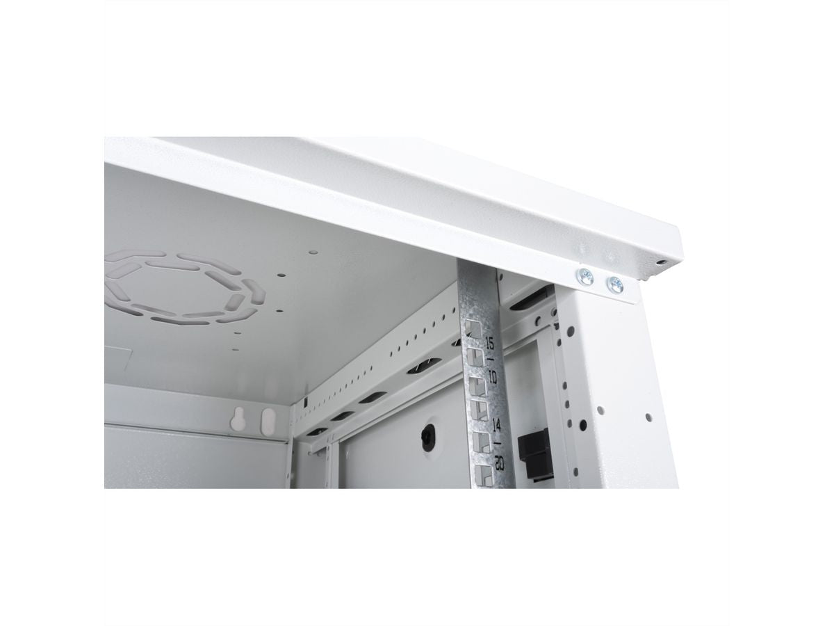 ROLINE Basic Plus – 19" Wandverteiler 15U, IP20, abschliessbar, 600 × 450 × 779 mm, lichtgrau, Stahl