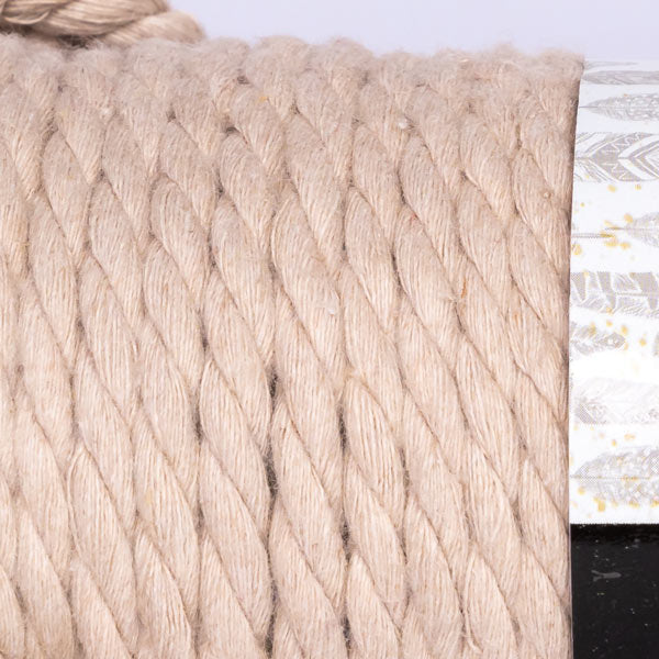 lalana Makramee-Kordel Beige – Ø 5 mm, 330 g, 30 m, 80% Baumwolle/20% andere Fasern